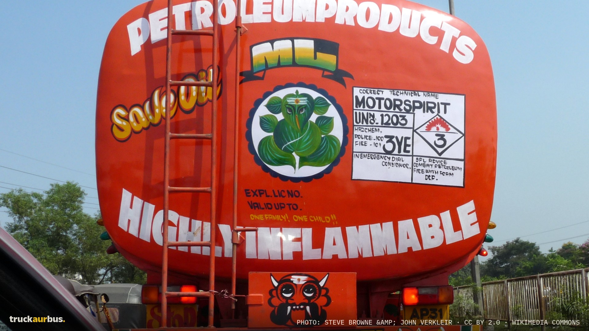 Back of petrol truck, Bhubaneswar - Oct 2010
