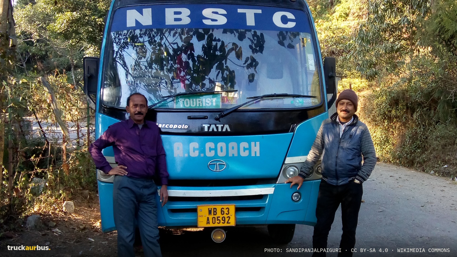 Driver Nirmal Raha and Conductor Shankar Dey on a Tour Programme of NBSTC at Deo
