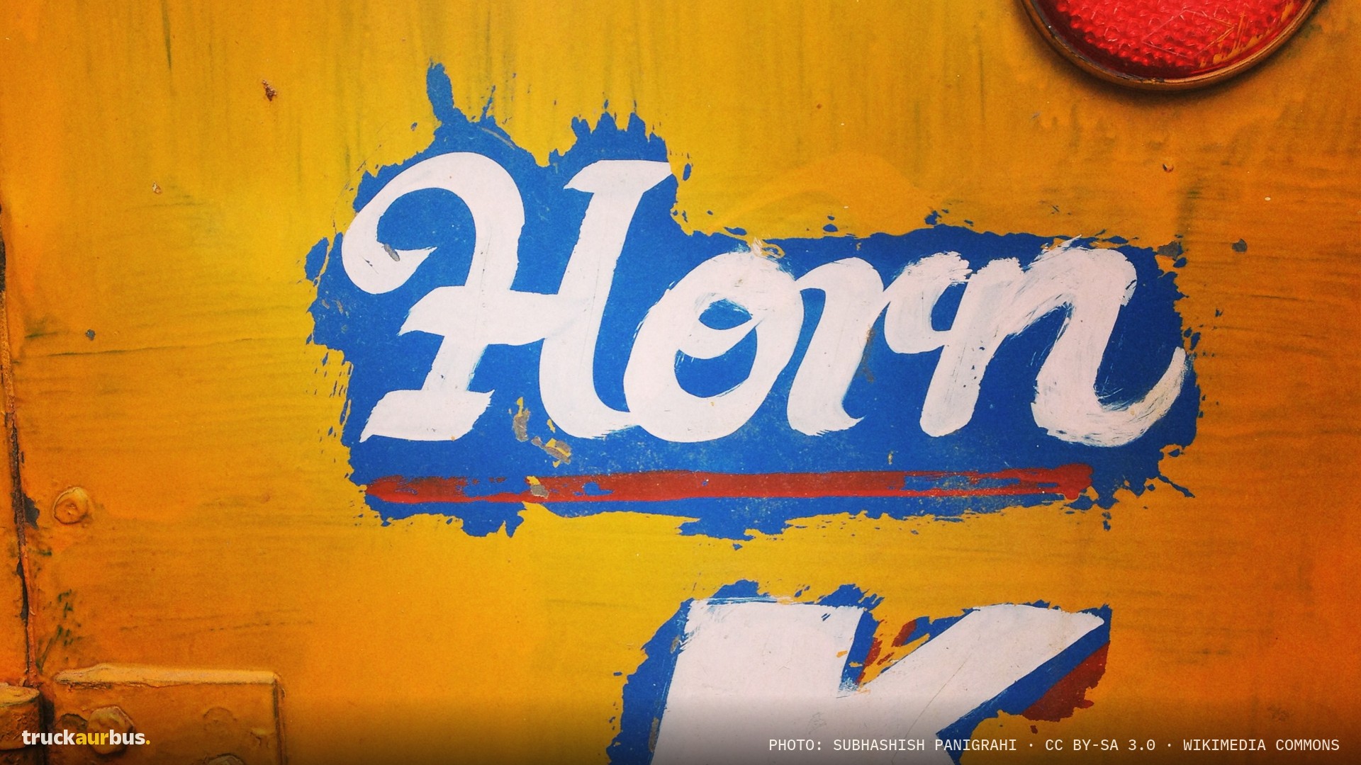 Horn Ok sign on a Bangalore truck