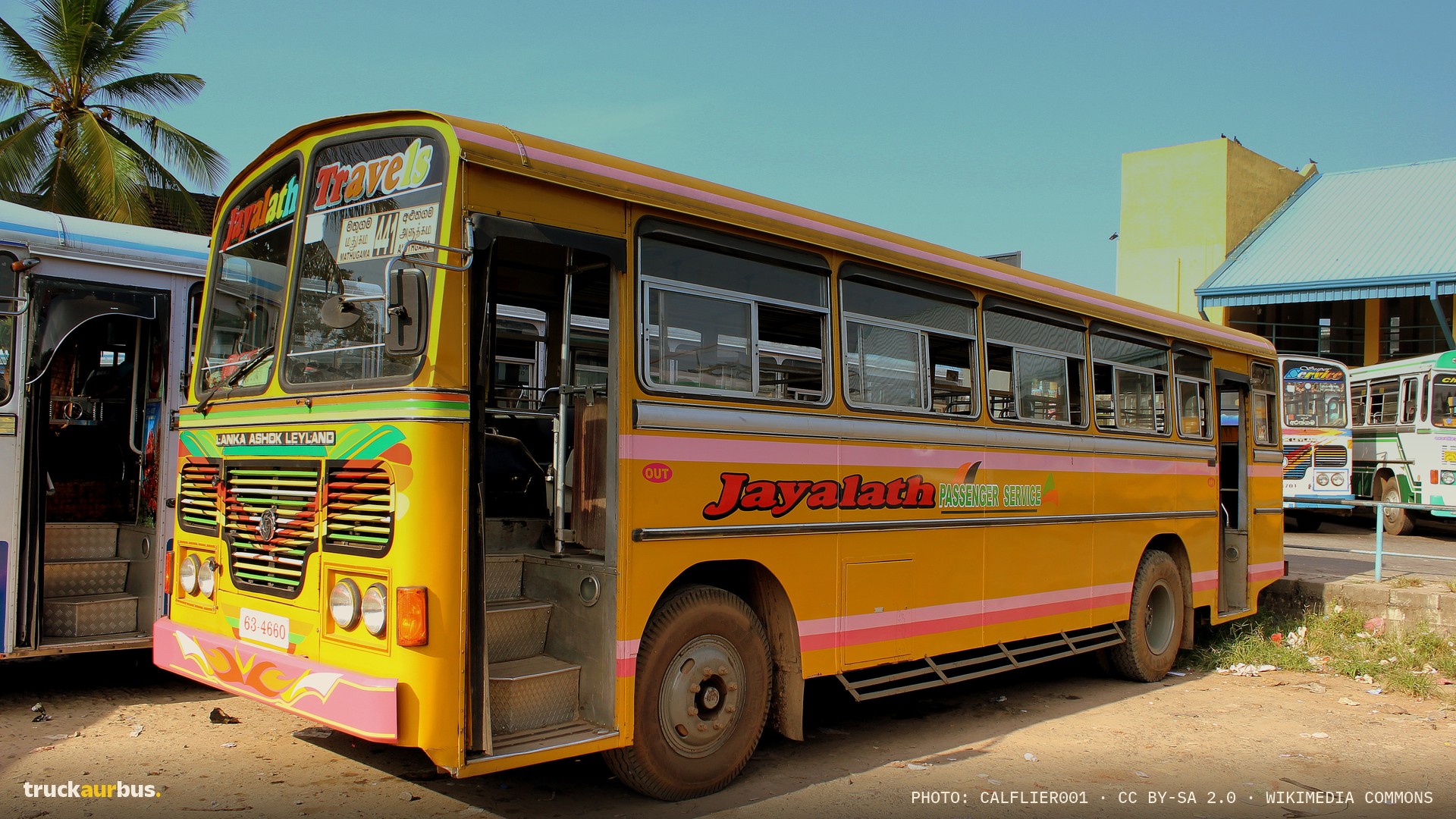 LANKA ASHOK LEYLAND BUS AT BENTOTA BUS STATION SRI LANKA JAN2013