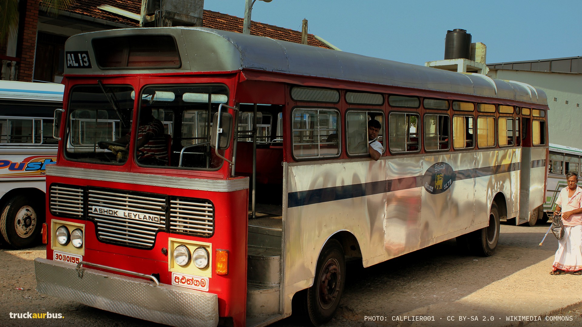 LANKA ASHOK LEYLAND BUS AT BENTOTA BUS STATION SRI LANKA JAN2013