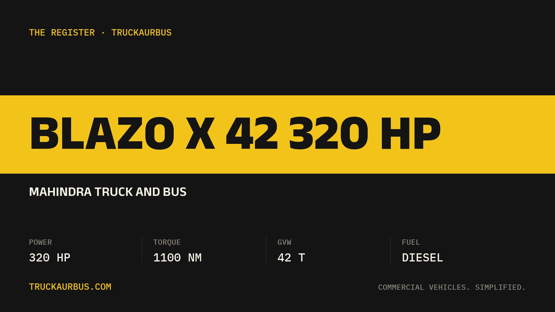 Mahindra Truck and Bus BLAZO X 42 320 hp