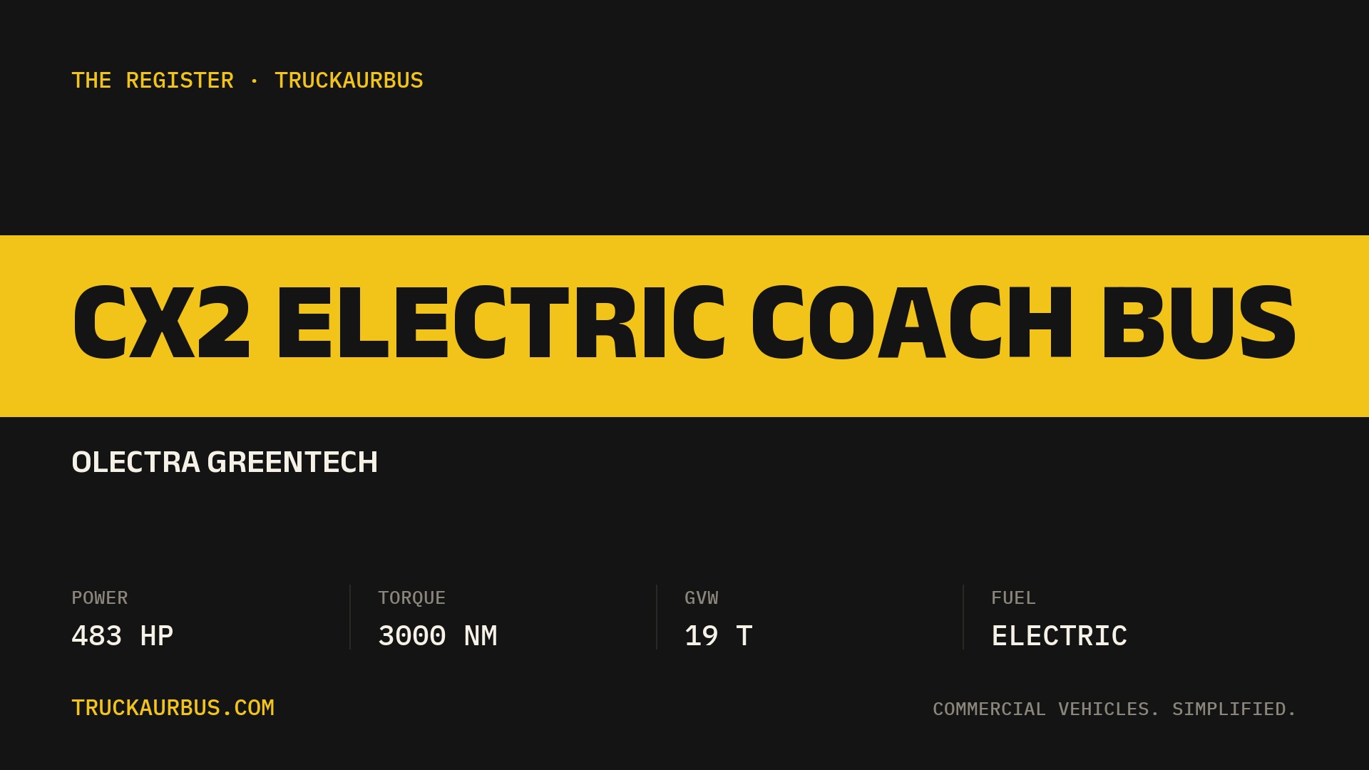 Olectra Greentech CX2 Electric Coach Bus
