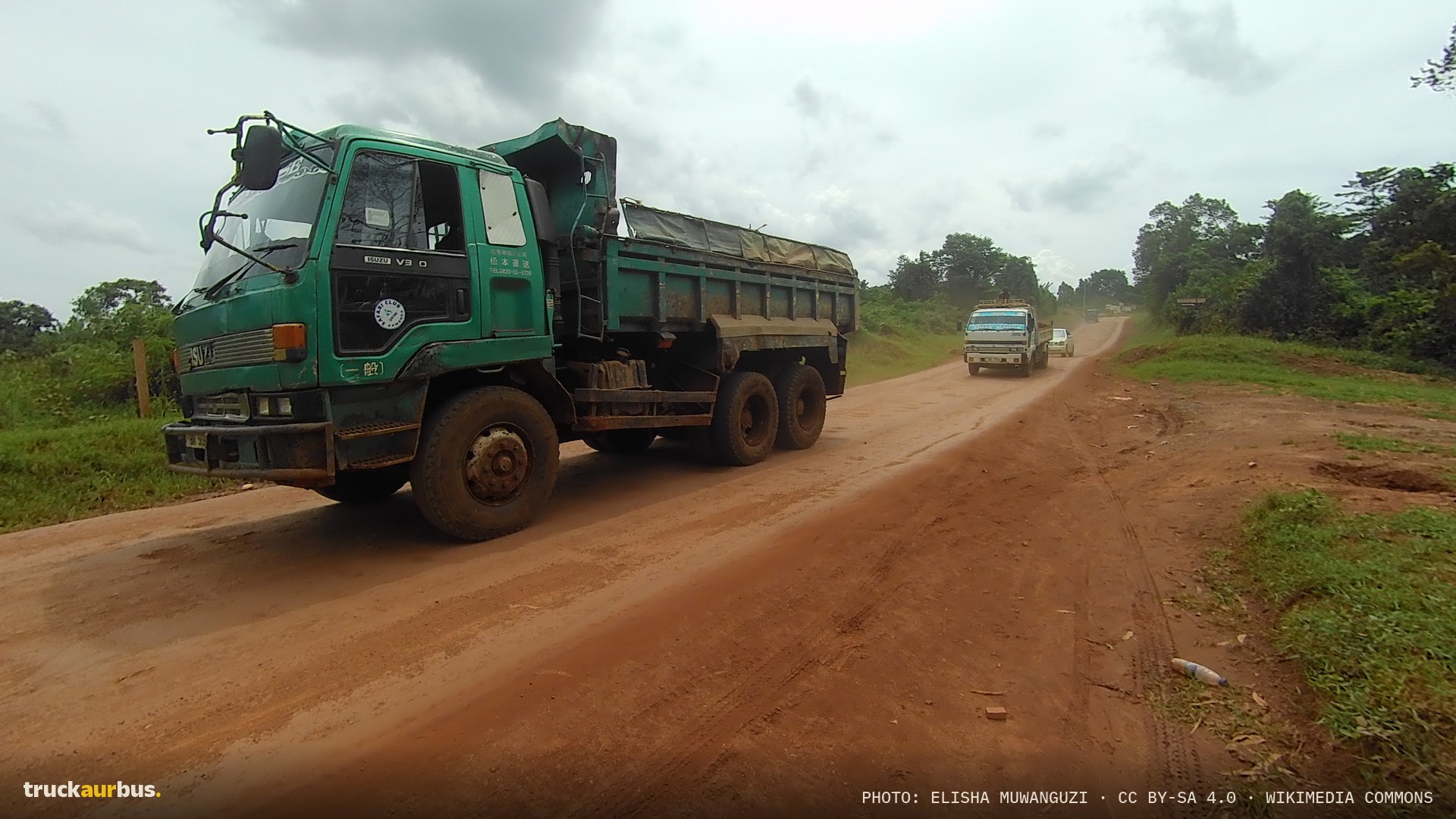 Truck on dirt road