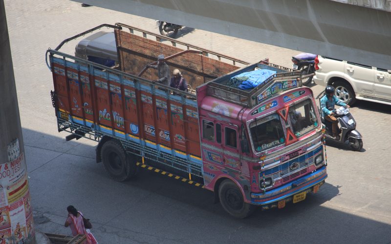 Cargo Truck, Mumbai - India, April 25 2014.