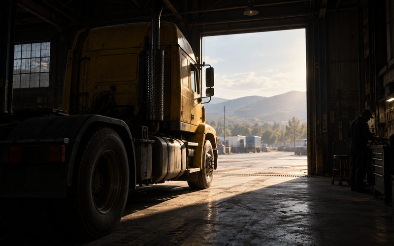 Doorway to Daylight — A working machine, framed by darkness