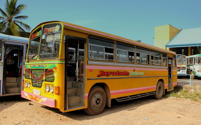 LANKA ASHOK LEYLAND BUS AT BENTOTA BUS STATION SRI LANKA JAN2013