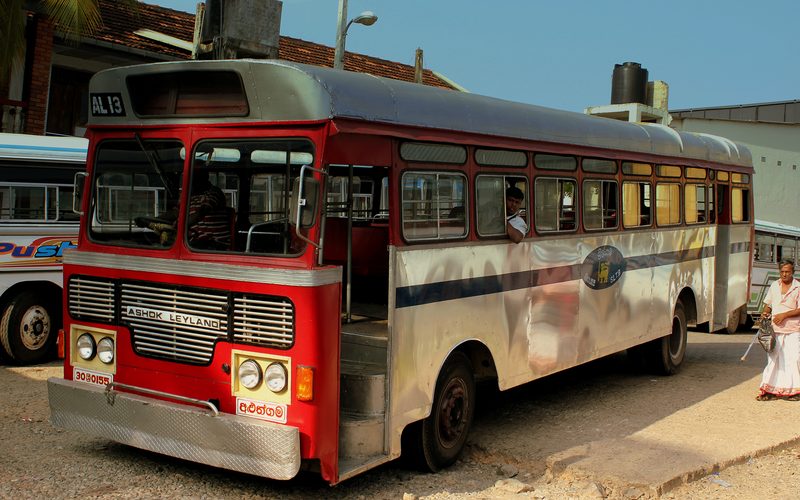 LANKA ASHOK LEYLAND BUS AT BENTOTA BUS STATION SRI LANKA JAN2013