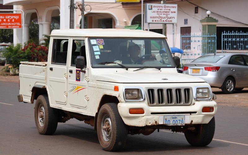 Mahindra Bolero Camper double-cab truck in Pakxe Laos