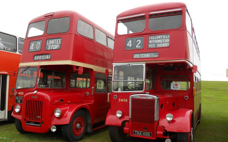 Manchester Corporation buses 4632 (4632 VM) & 3496 (TNA 496), 2011 Trans Lancs r