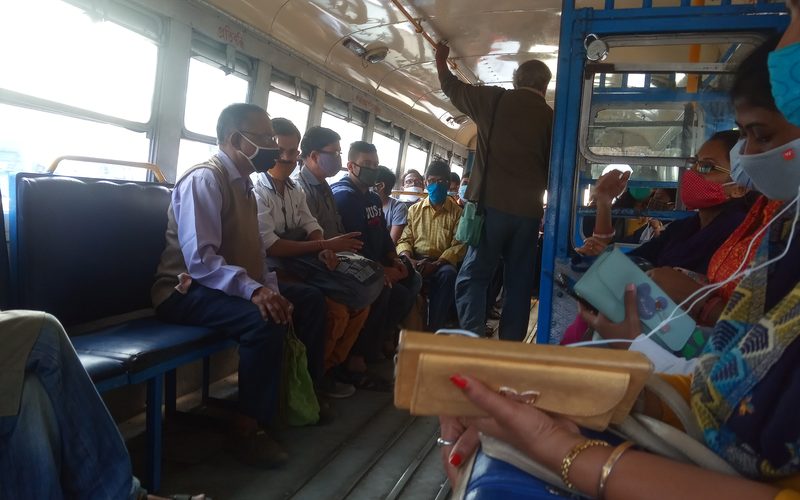 Public bus during new normal during COVID-19 in Kolkata IMG 20210110 104911