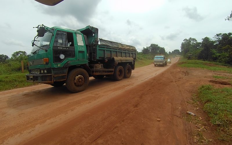 Truck on dirt road