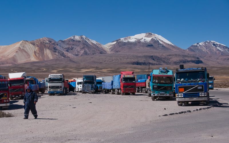 Trucks in Chungara–Tambo Quemado